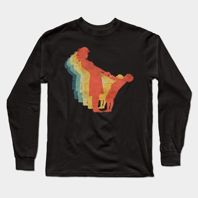 Mother and Child Retro Vintage Color Long Sleeve T-Shirt by bridgewalker